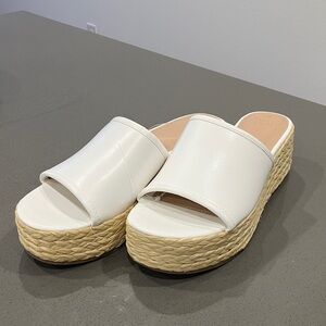 Time and Tru White Wedge Sandals